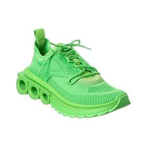 Ferragamo Nima Leather-Trim Sneaker, Green